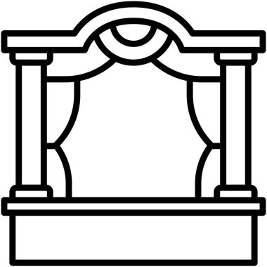 Tiyatro simgesi, lise bağlantılı vektör