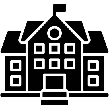 Okul simgesi, lise bağlantılı vektör