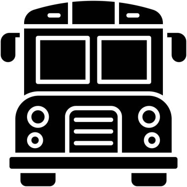 Okul servisi simgesi, lise bağlantılı vektör