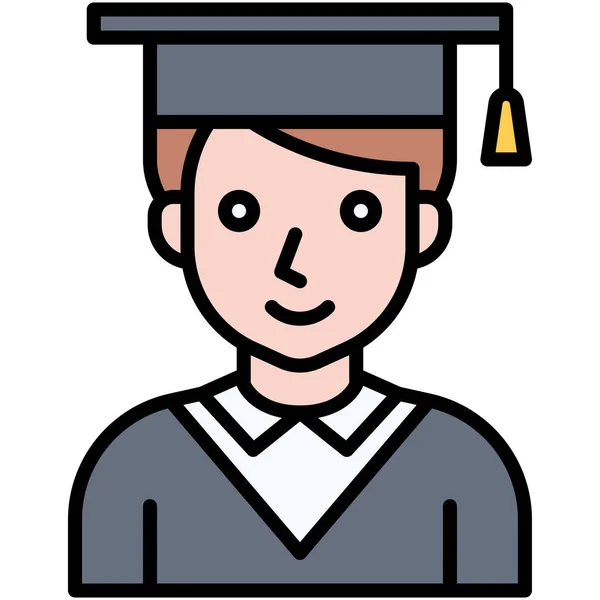 Εικονίδιο Αγόρι Αποφοίτησης Γυμνάσιο Που Σχετίζονται Διάνυσμα — Διανυσματικό Αρχείο