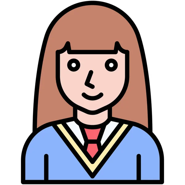Student Girl Icon High School Related Vector — Stock Vector