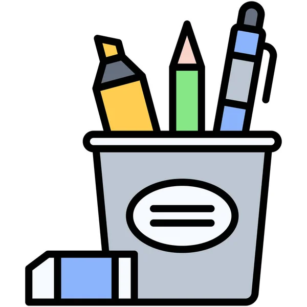 Stationery Icon High School Related Vector — 스톡 벡터