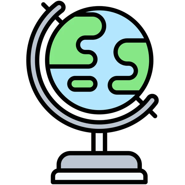 Globe Ikonou Stánku Vektor Související Střední Školou — Stockový vektor