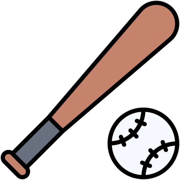 Icône Baseball Vecteur Lié Lycée — Image vectorielle