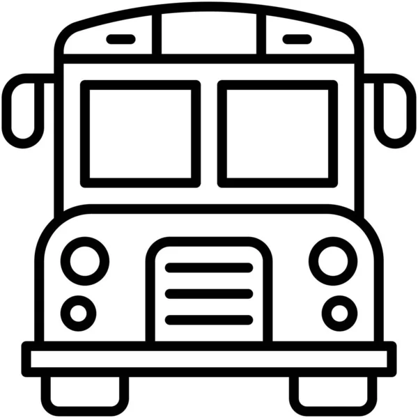Icône Autobus Scolaire Vecteur Lié Secondaire — Image vectorielle