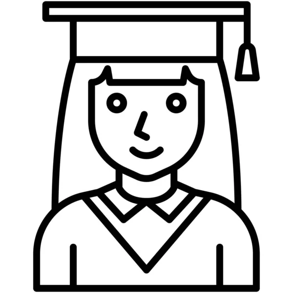 Graduation Girl Icon High School Related Vector — Stock Vector