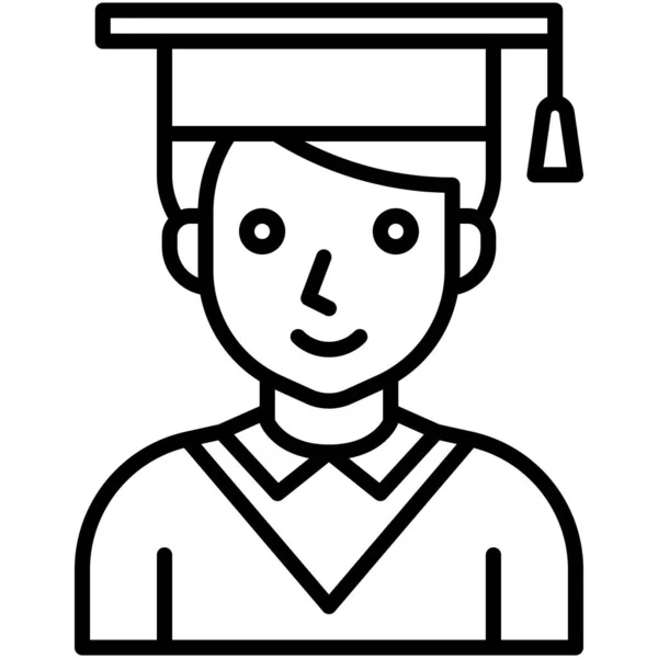 Εικονίδιο Αγόρι Αποφοίτησης Γυμνάσιο Που Σχετίζονται Διάνυσμα — Διανυσματικό Αρχείο