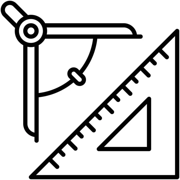 Ikona Trygonometrii Wektor Związany Liceum — Wektor stockowy
