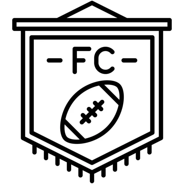 Значок Прапора Спортивного Клубу Вектор Пов Язаний Середньою Школою — стоковий вектор