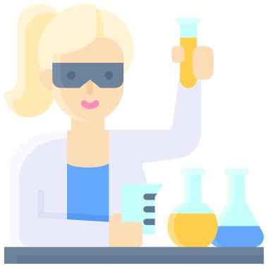 Kadın araştırmacı simgesi, eğitim vektörü illüstrasyonuyla ilgili bir avatar