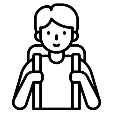 Erkek öğrenci simgesi, eğitim vektörü illüstrasyonuyla ilgili bir avatar