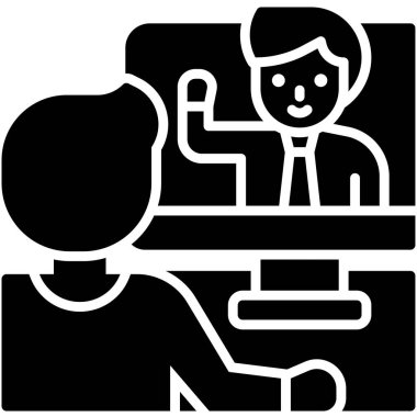 Çevrimiçi öğretim simgesi, eğitim vektörü illüstrasyonuyla ilgili bir avatar