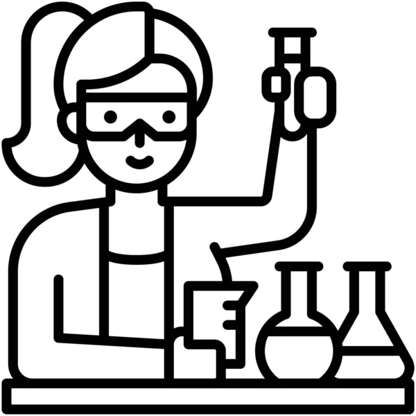Woman Researcher Icon Avatar Related Education Vector Illustration — Stock Vector