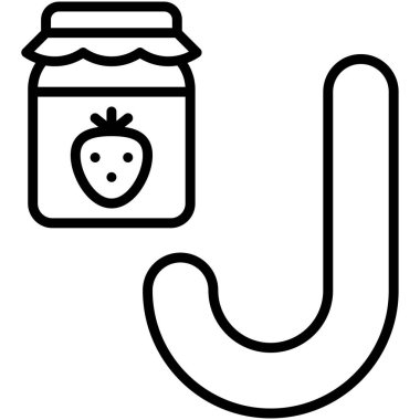 Reçel simgesi çizimi olan J harfi alfabesi