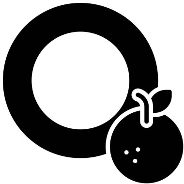 Turuncu simge çizimi ile O harfi alfabesi