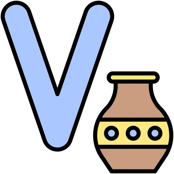 Letter Alphabet Vase Icon Vector Illustration — Stock Vector