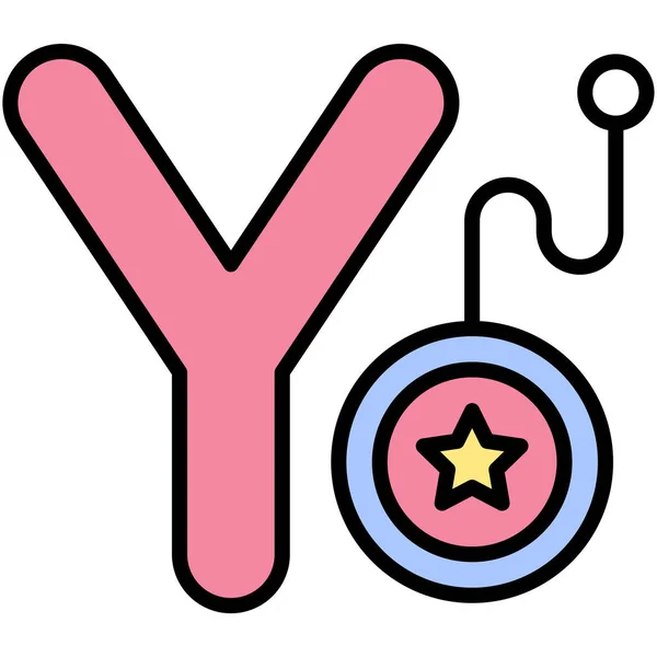 字母Y 带有Yoyo图标向量说明 — 图库矢量图片