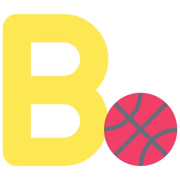Letter Alphabet Basketball Icon Vector Illustration — Stock Vector