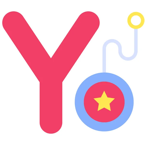 Buchstabe Alphabet Mit Yoyo Symbol Vektorillustration — Stockvektor