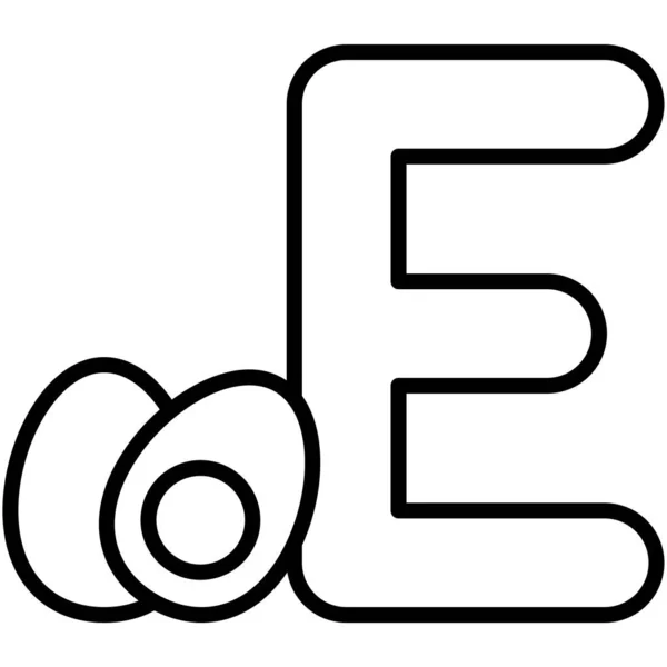 Lettre Alphabet Avec Icône Oeuf Illustration Vectorielle — Image vectorielle