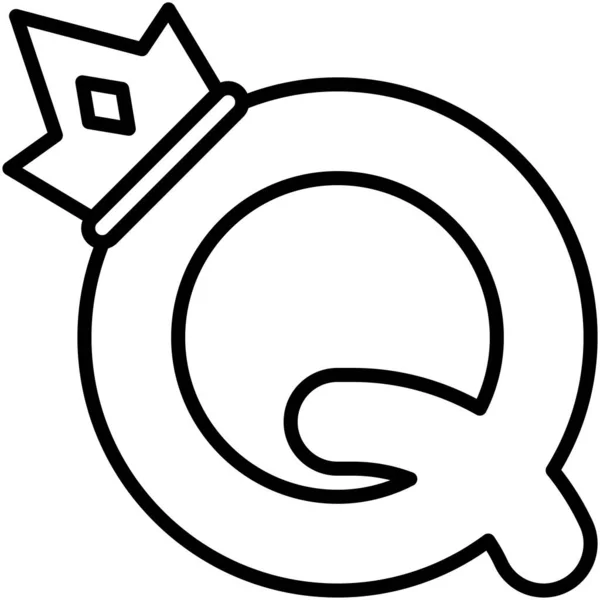 Γράμμα Αλφάβητο Εικονίδιο Βασίλισσα Διανυσματική Απεικόνιση — Διανυσματικό Αρχείο