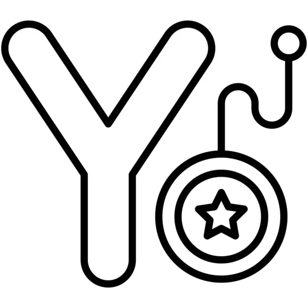 Písmeno Abeceda Obrázkem Vektoru Yoyo Ikony — Stockový vektor