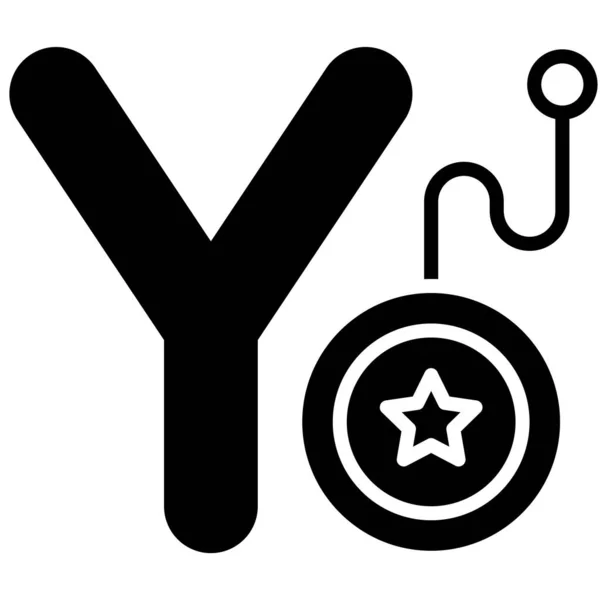 Letra Alfabeto Con Yoyo Icono Vector Ilustración — Archivo Imágenes Vectoriales