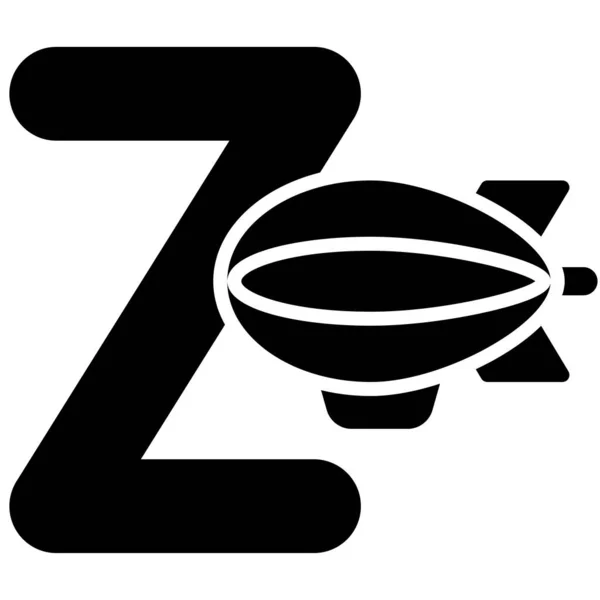 Zeppelinアイコンベクターイラスト付きレターZアルファベット — ストックベクタ