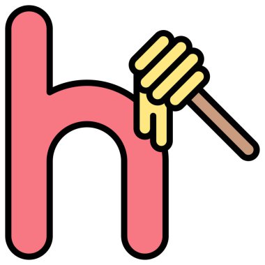 Bal simgesi vektör çizicili h harfi alfabesi