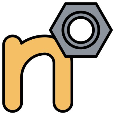 Ceviz simgesi çizer ile harf n alfabesi