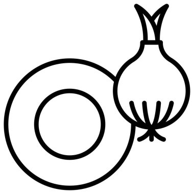 Soğan simgesi vektör çizer ile alfabe o harfi