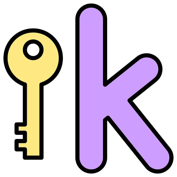Letter Alfabet Met Key Icon Vector Illustrator — Stockvector