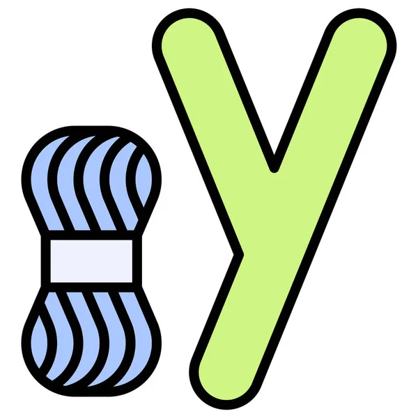 Letter Alphabet Yarn Icon Vector Illustrator — Stock Vector