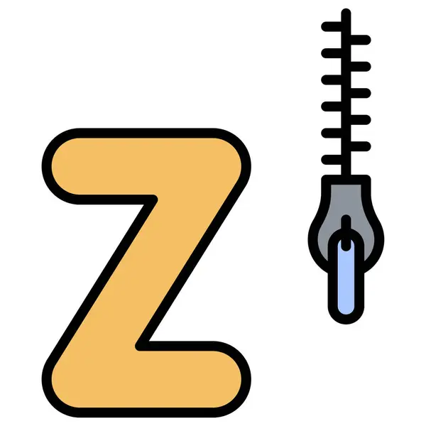 Zipアイコンベクターイラストレーター付きレターZアルファベット — ストックベクタ