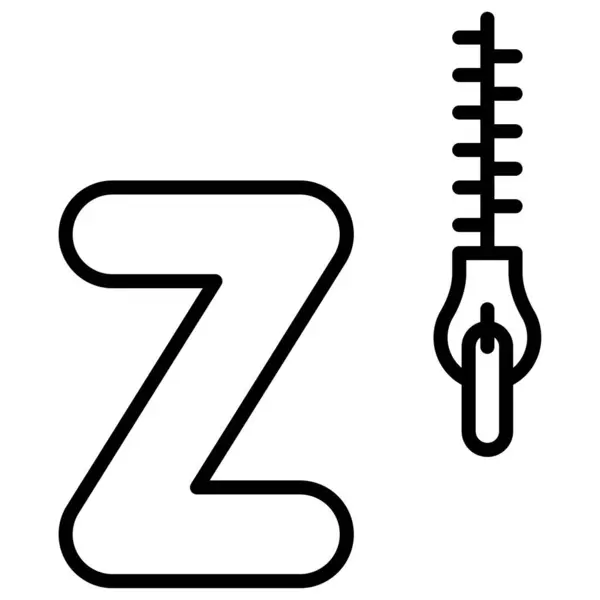 Levél Ábécé Zip Ikon Vektor Illusztrátor — Stock Vector