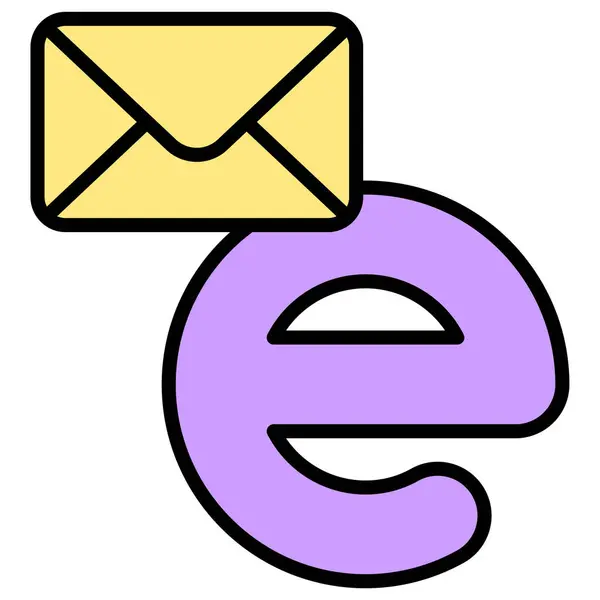 Buchstabe Alphabet Mit Mail Icon Vektor Illustrator — Stockvektor