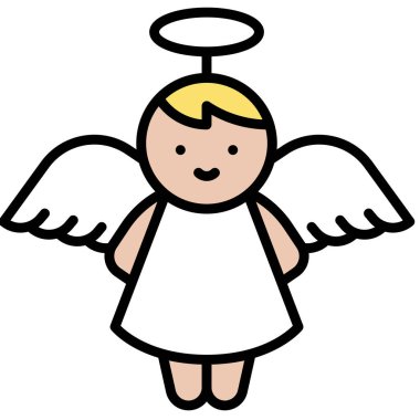 Melek ikonu, Noel 'le ilgili mükemmel bir illüstrasyon. Projelerinize bu neşeli grafikle sıcaklık ve neşe katın..