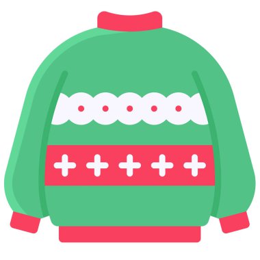 Süveter ikonu, Noel 'le ilgili mükemmel bir çizim. Projelerinize bu neşeli grafikle sıcaklık ve neşe katın..