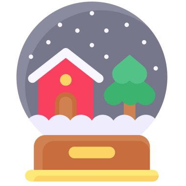 Kar Küresi ikonu, mükemmel bir Noel vektörü çizimi. Projelerinize bu neşeli grafikle sıcaklık ve neşe katın..