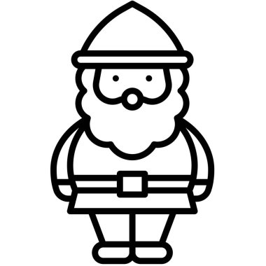 Cüce simgesi, Noel 'le ilgili mükemmel bir illüstrasyon. Projelerinize bu neşeli grafikle sıcaklık ve neşe katın..