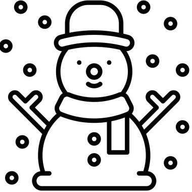 Kardan Adam ikonu, mükemmel bir Noel vektör çizimi. Projelerinize bu neşeli grafikle sıcaklık ve neşe katın..