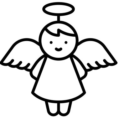 Melek ikonu, Noel 'le ilgili mükemmel bir illüstrasyon. Projelerinize bu neşeli grafikle sıcaklık ve neşe katın..