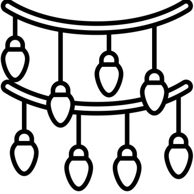 Noel LED ışıkları ikonu, Noel 'e bağlı mükemmel bir vektör çizimi. Projelerinize bu neşeli grafikle sıcaklık ve neşe katın..