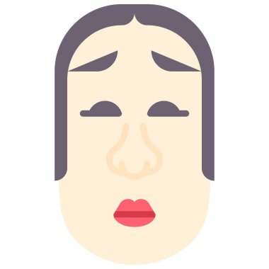 Ko omote maskesi simgesi, Japon Yeni Yıl İlgili vektör illüstrasyonu