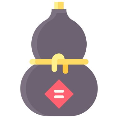 Japon kabak ikonu, Japon Yeni Yıl vektörüyle ilgili illüstrasyon