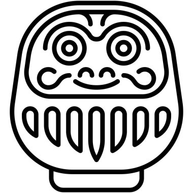 Daruma bebek simgesi, Japon Yeni Yıl vektörüyle ilgili illüstrasyon