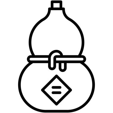 Japon kabak ikonu, Japon Yeni Yıl vektörüyle ilgili illüstrasyon