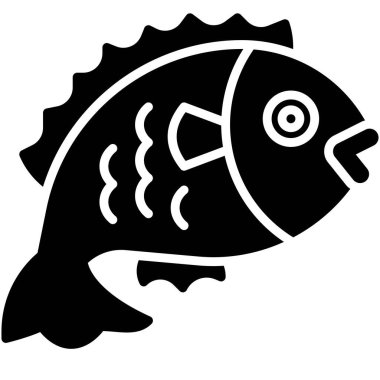 Balık simgesi, Japon Yeni Yıl vektör ilüstrasyonu