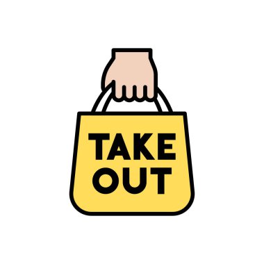 Bir paket yemek ikonu ya da paket servis ikonu tutuyor.