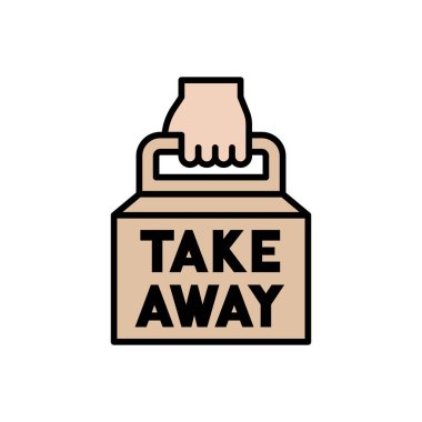 Bir paket yemek ikonu ya da paket servis ikonu tutuyor.